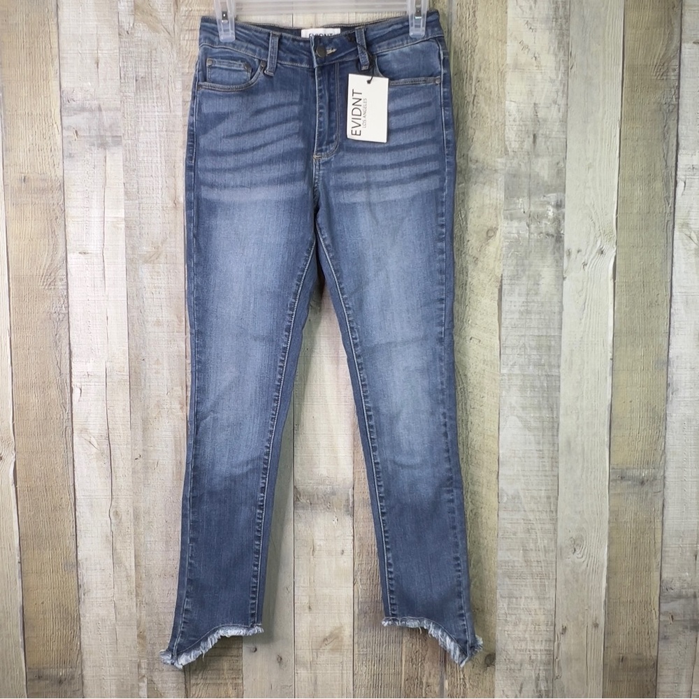 EVIDNT Los Angeles Size 26 Verona Skinny Raw Hem Blue Denim Jeans 5 Pocket